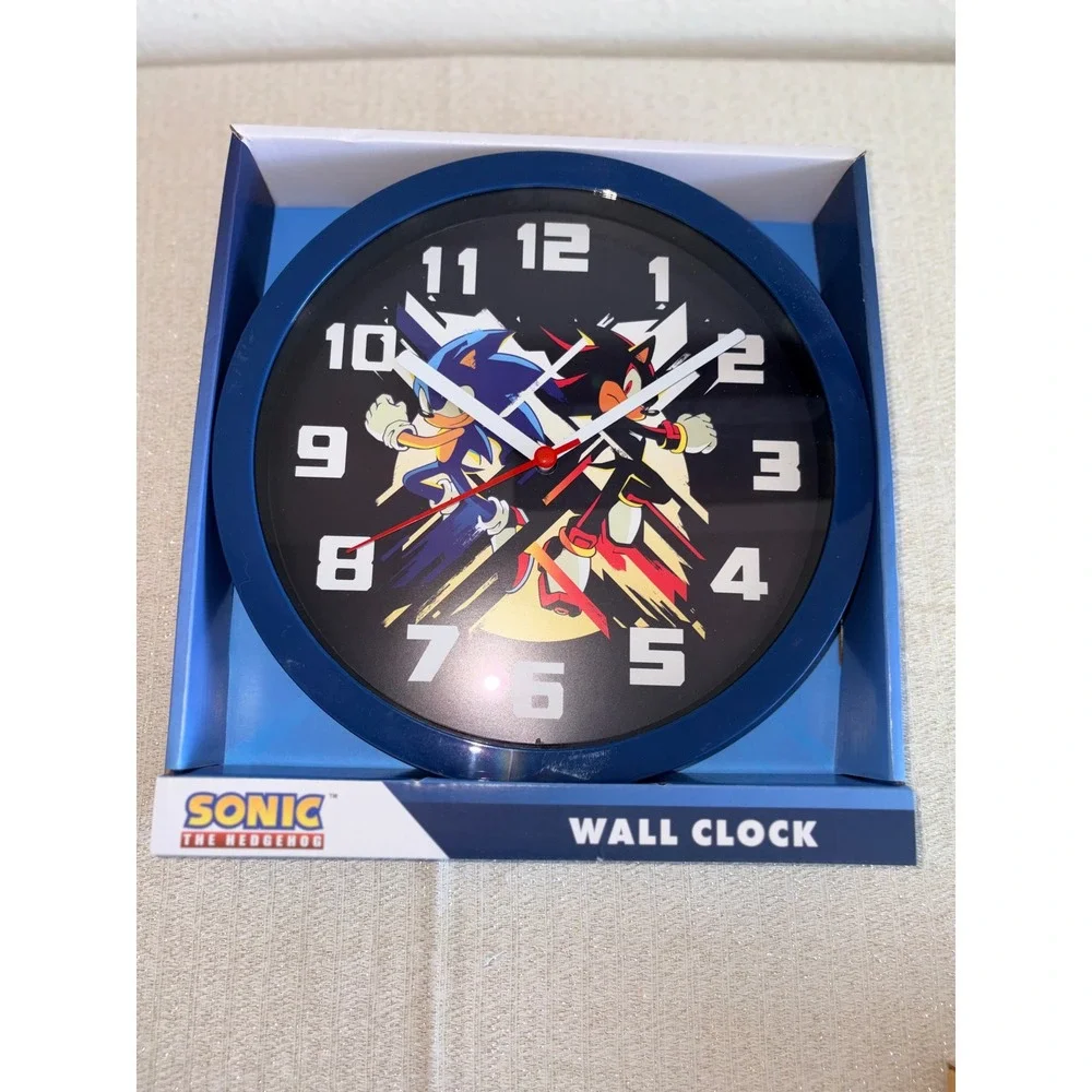 Sonic the Hedgehog Wall Clock Kids 10 inch Blue New Shadow Sega Gaming Decor